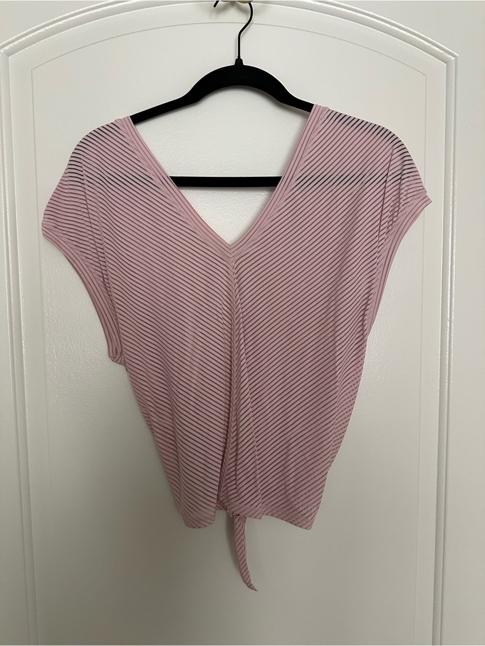 Lululemon sheer pink striped top
